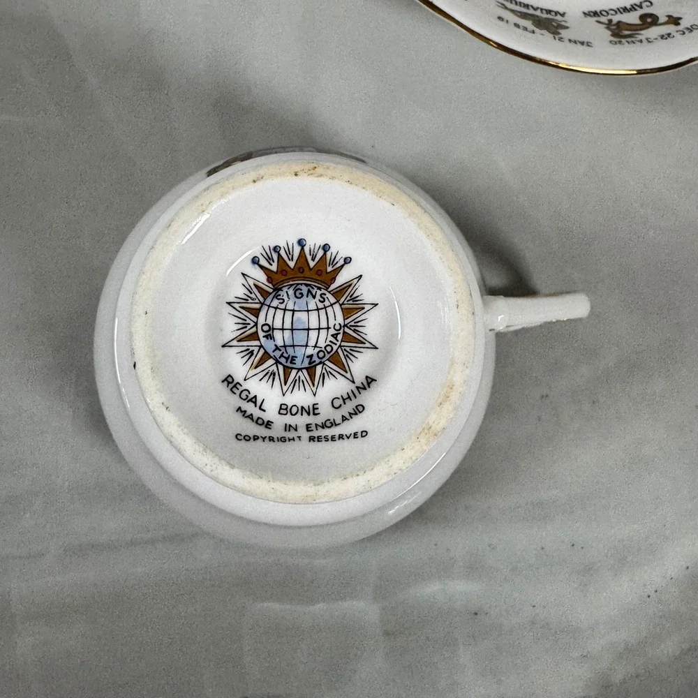 Signs of the Zodiac Regal‎ Bone China Sagittarius Cup and Saucer Made in England